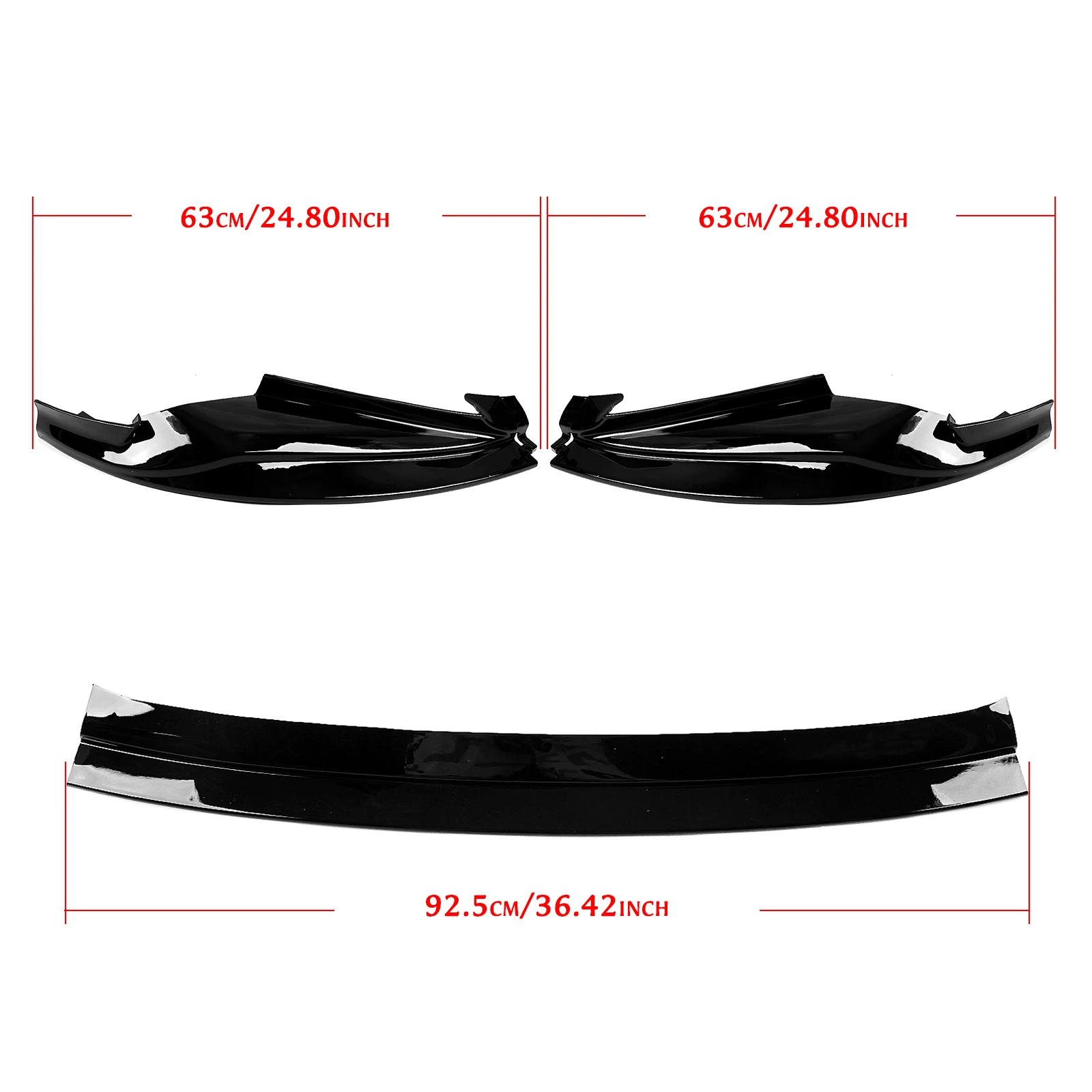 3pcs Car Front Spoiler Lip Lower Splitter Protector For Lexus IS200t IS300 IS300h IS250 IS350 Sedan F-Sport Bumper 2014-2016 view 5