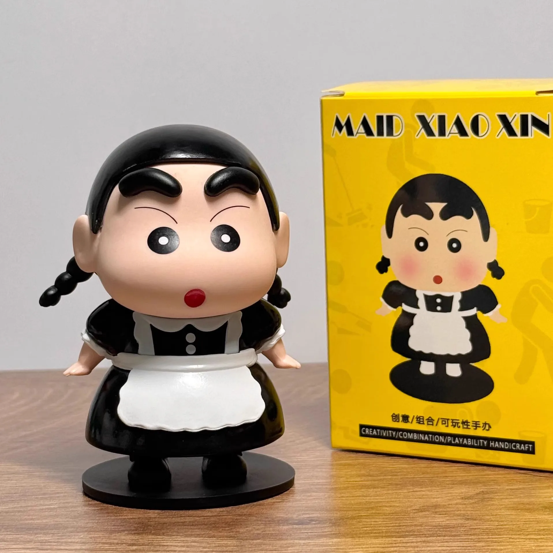 

10cm Crayon Shin-Chan Maid Cos Cute Funny Anime Peripherals Model Toys Norishinosuke Figure Doll Ornaments Birthday Gift