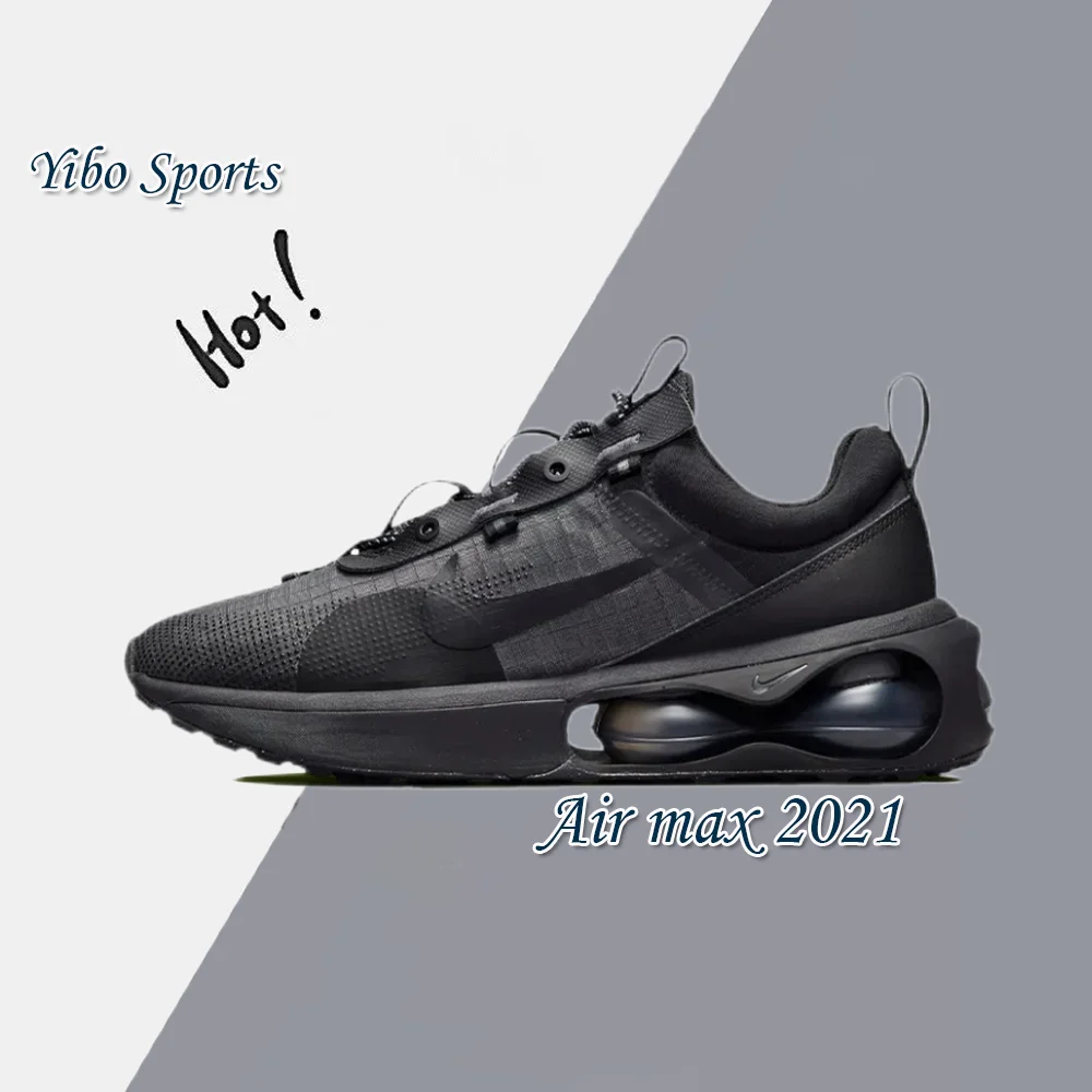 Nike Black Air max 2021 Low Top Fashion Casual Running Shoes Comfortable Breathable Shock Absorbing Men's and Women's Sneakers