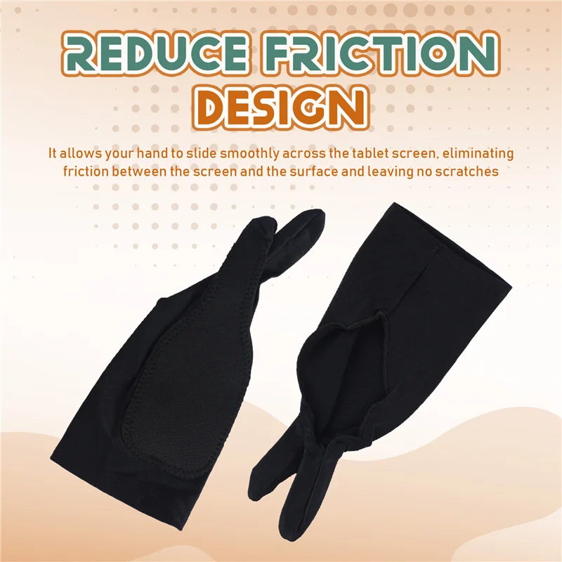 5-pack kunstenaarshandschoenen voor tablet Digitale tekenhandschoen Twee vingers Dikkere palmafwijzingshandschoen voor grafisch pad