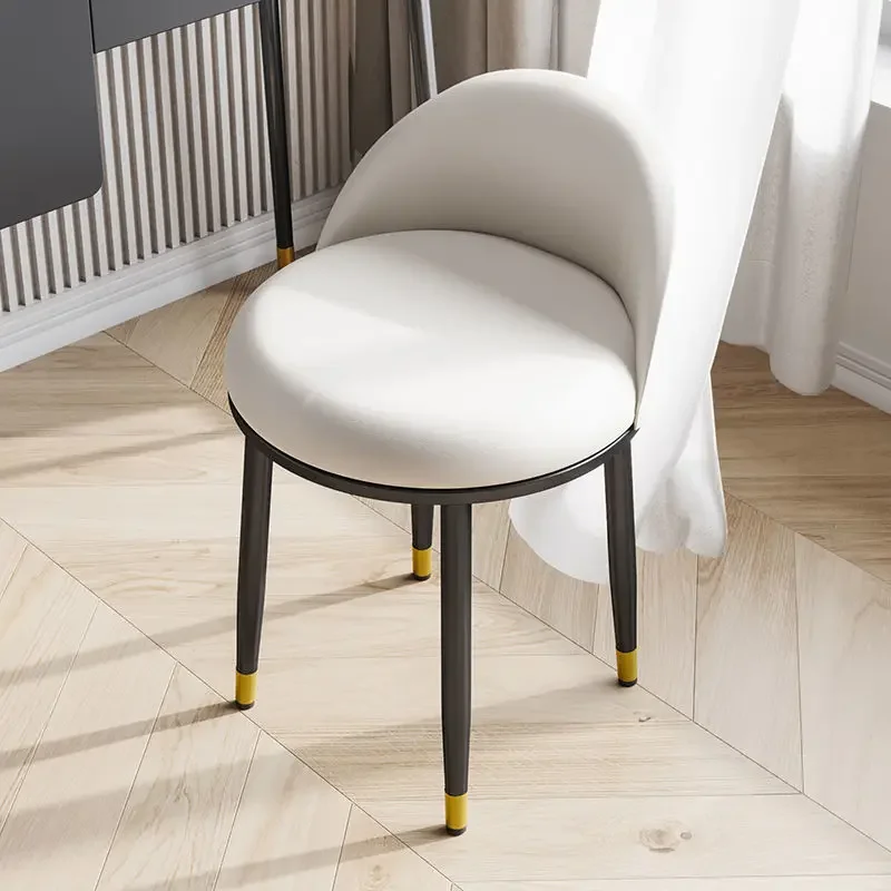 

Light Luxury Dressing Stool Soft Backrest Chair Household Bedroom Makeup Stools INS Girl Princess Stools Simple Modern Ottomans