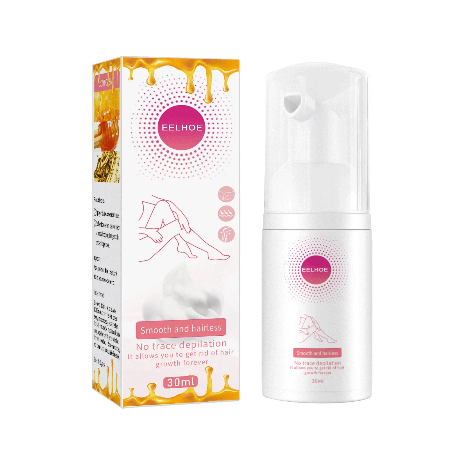 

Sdotter New Honey Mousse Painless Hair Removal Spray Foam Hair Growth Armpit Leg Arm Inhibitor Gentle Effective Depilatory Repai