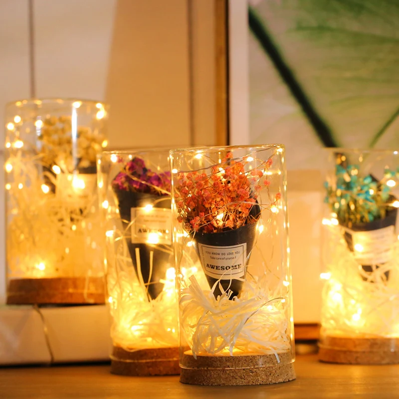 Fairy Lights Copper Wire LED String Lights Christmas Garland Indoor Bedroom Home Wedding New Year Decoration USB Battery Powered