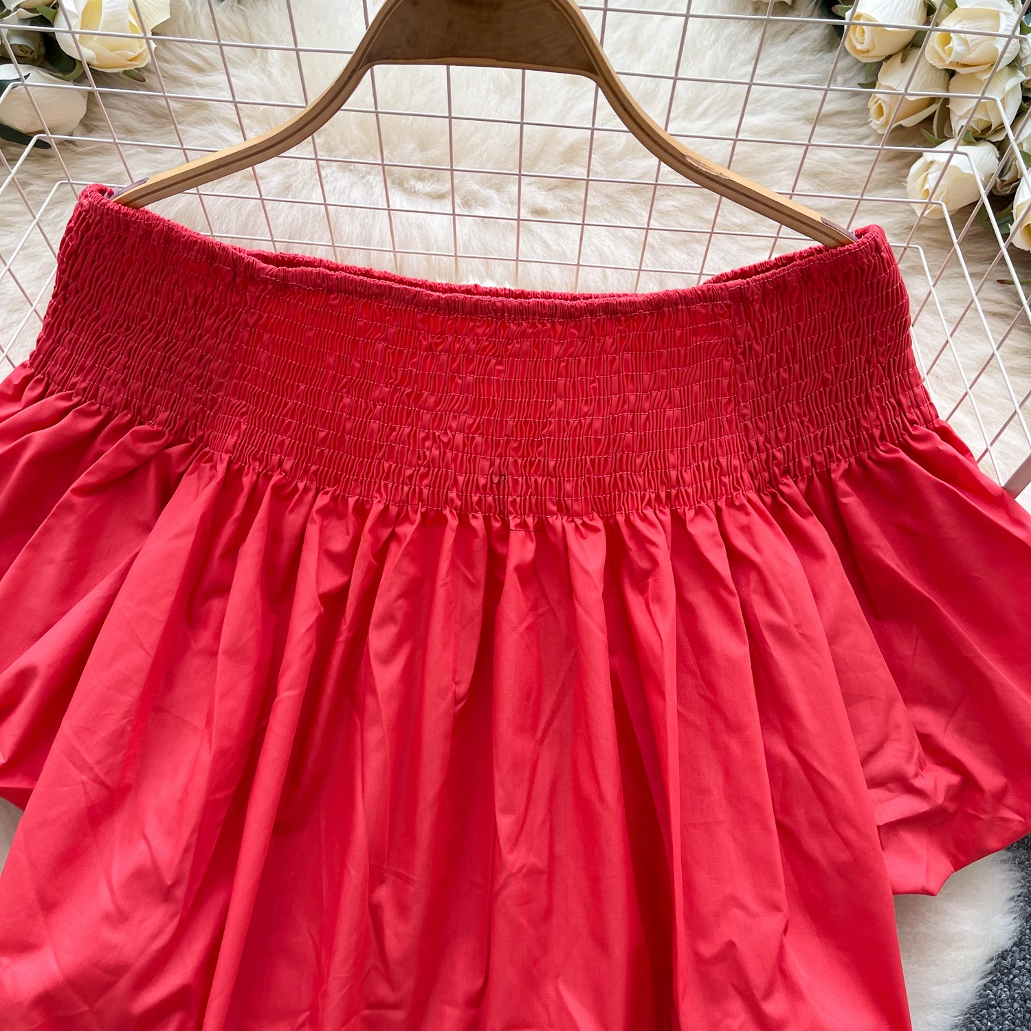 Chic Vintage Kordelzug lose Elegante Mode Sexy Shirt High Street Sommer Frauen Bluse Frauen