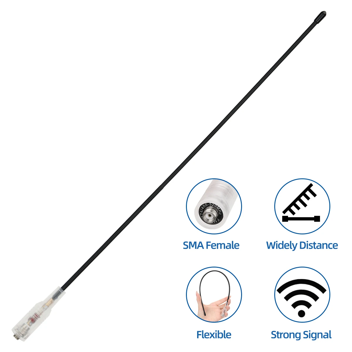 

ABBREE Walkie Talkie AR-771T VHF/UHF Sma-Female Flexible Antenne For Baofeng BF-888S UV-5R UV-32 UV-21 PRO Quansheng TK11 UV-K6