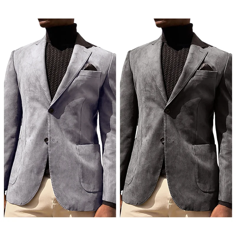 

Замшевый мужской пиджак в стиле ретро, разные цвета, мужской пиджак, роскошная мужская куртка, элегантный пиджак, осенне-зимнее модное мужское пальто 2025