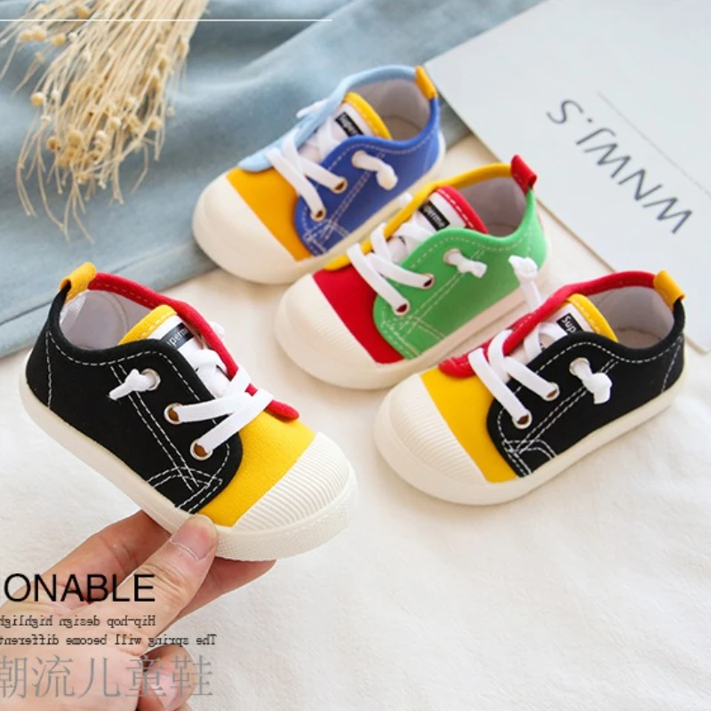 

Hot Selling Kid Canvas Shoe Summer Kid Sneaker Fashion Girl Shoe Color Block StudentShoe Allmatch Board Shoes Kid Shoeswholesale