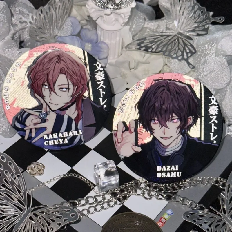 Bungo Stray Dogs Badge Dazai Osamu Nakahara Chuya Anime Peripherals Cute Cartoon Originality Brooch Backpack Ornament New