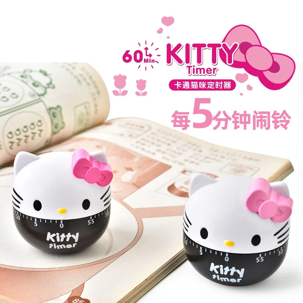 Hello Kitty مؤقت ميكانيكي يدوي ، أدوات طبخ المطبخ ، أنيمي سانريود ، ديليكاتيكارتون ، ديكور المطبخ ، هدايا الفتيات ، كاواي