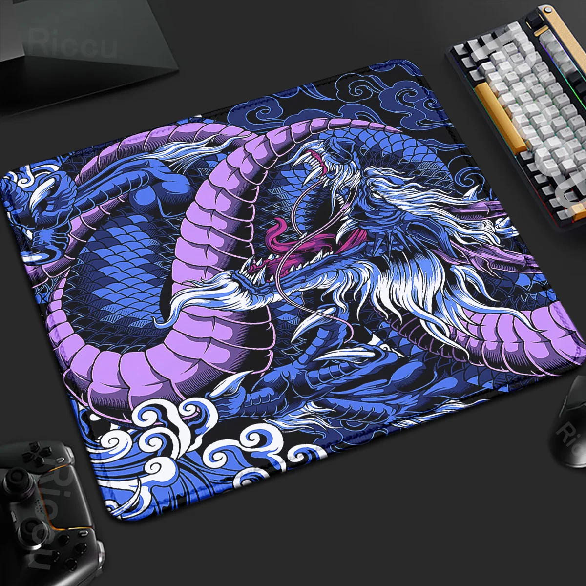 Drago giapponese Piccolo Mouse Pad 25x29 cm PC Gamer Tastiera Tappetini da scrivania XS Computer Ufficio Mouse Zerbino Laptop Anime Mausepad Tappetino da tavolo