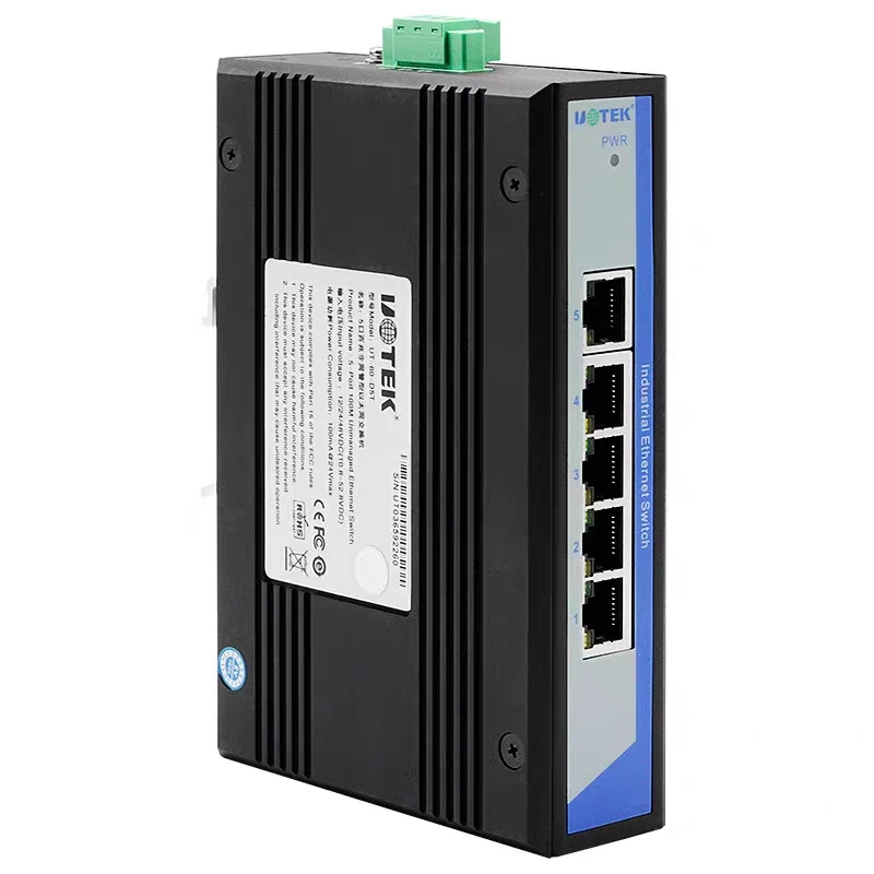 Yutai Industrial Grade 5-Port 100Mbps Switch Non Managed Ethernet Rail Wall Mounted Switch UT-60-D5T