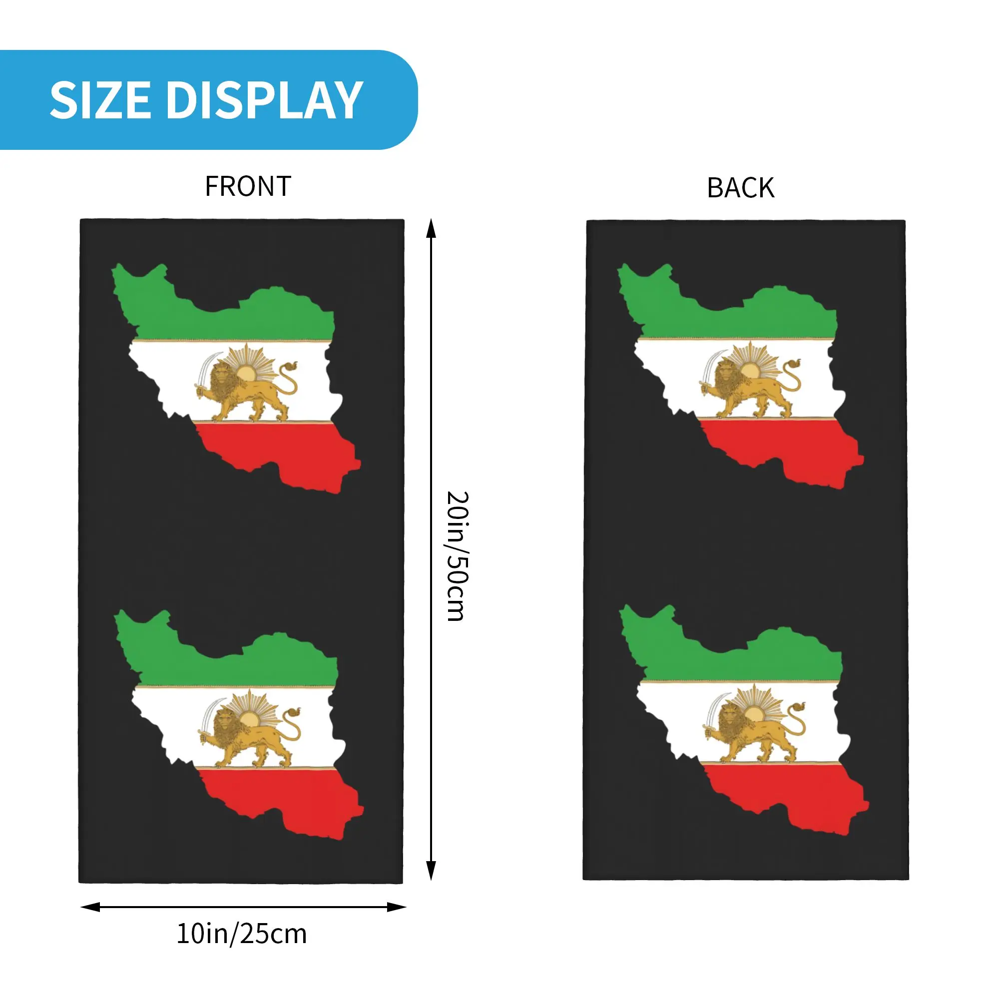 Flag of Lion Iran Bandana  Funny Cycling Mask Hunting Fishing UV Protection Balaclava Pattern Soft Warm Face Cover Mask
