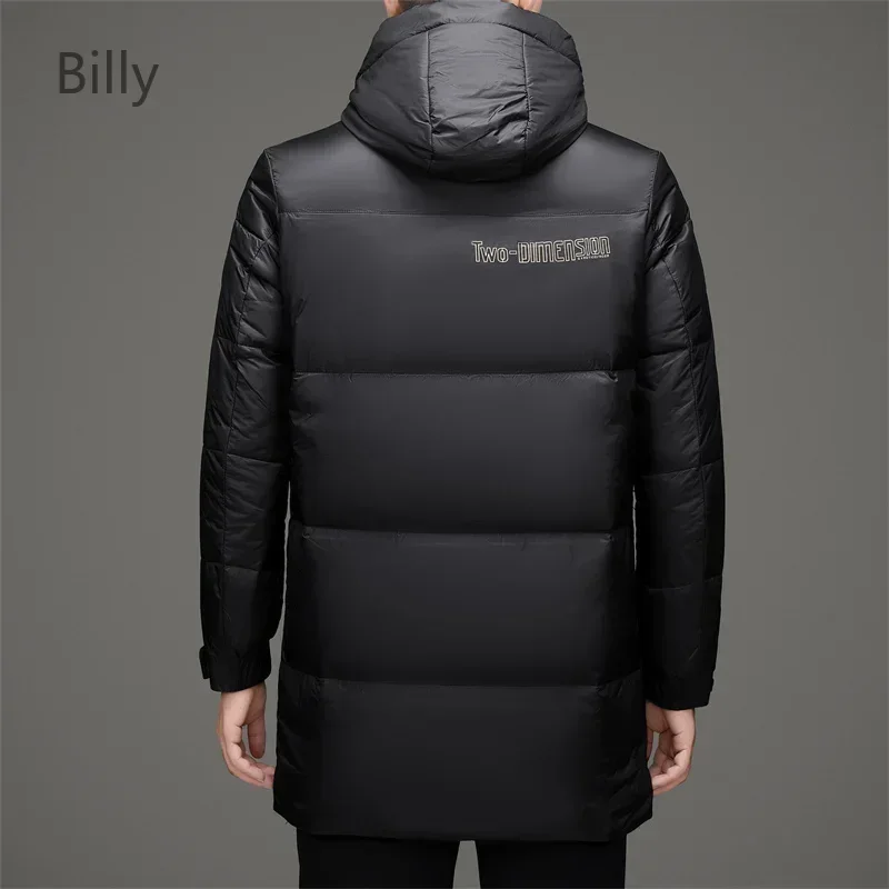 Billy Top Down Jacket Men's Winter Detachable Hat Casual Fashion Duck Down Thickened Coat New Style Warm Cold-proof Clothing