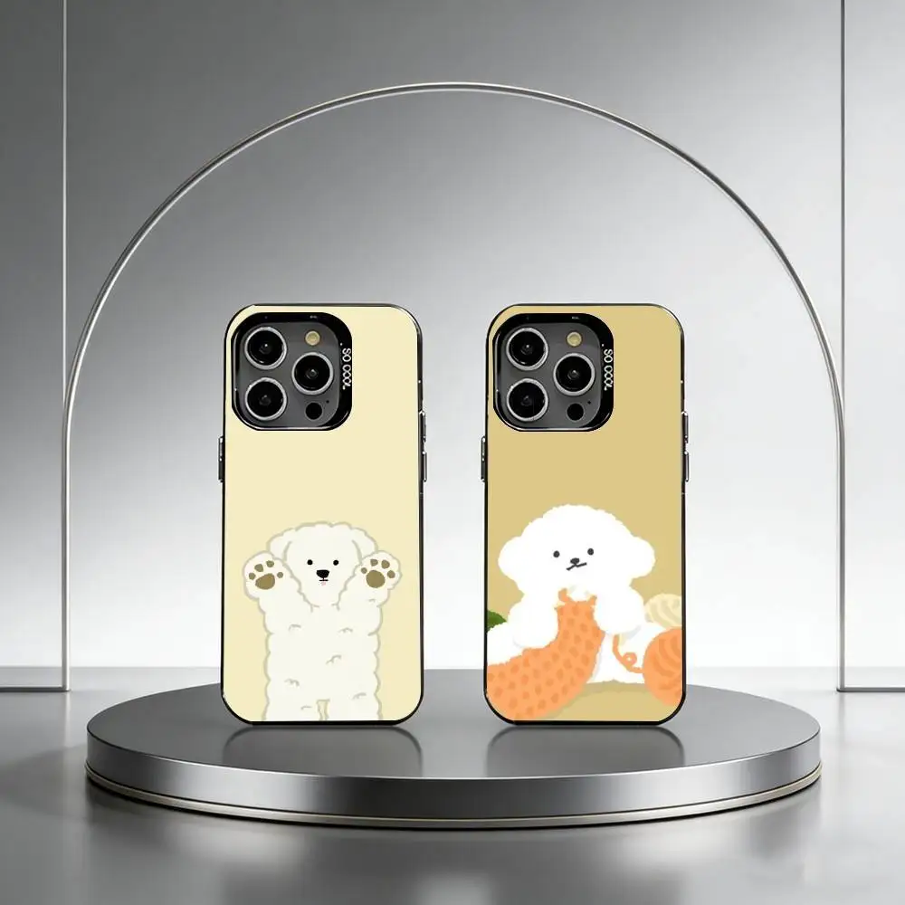 Korean Lovely Line Cute  Phone Case For iPhone 17,16,15,14,13,12,11 Plus,Pro Max,XS,Colorful Silver Phone case Funda Cover