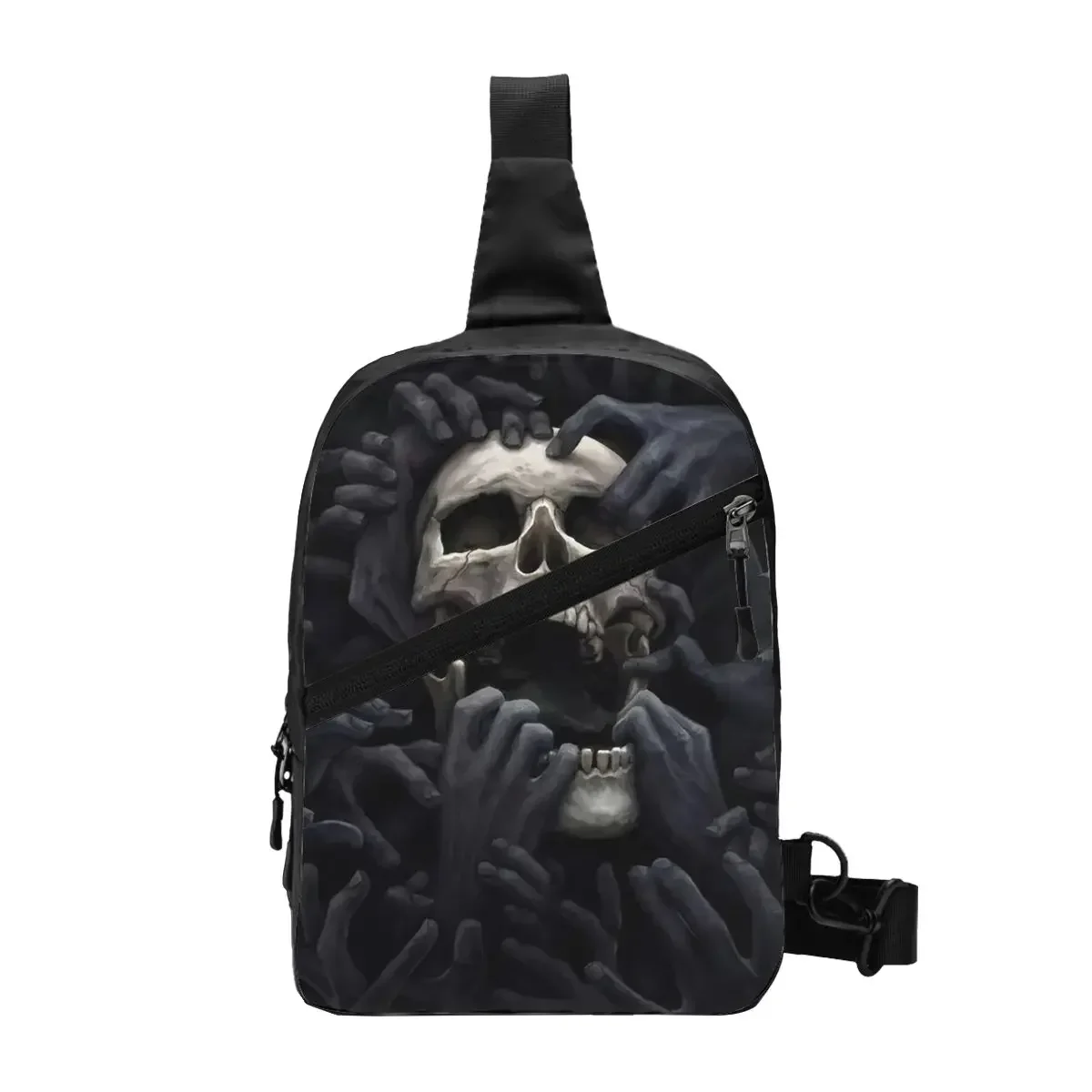 

Customized Evil Hands Skull Sling Bags Men Halloween Gothic Skeleton Shoulder Chest Crossbody Backpack Cycling Camping Daypack