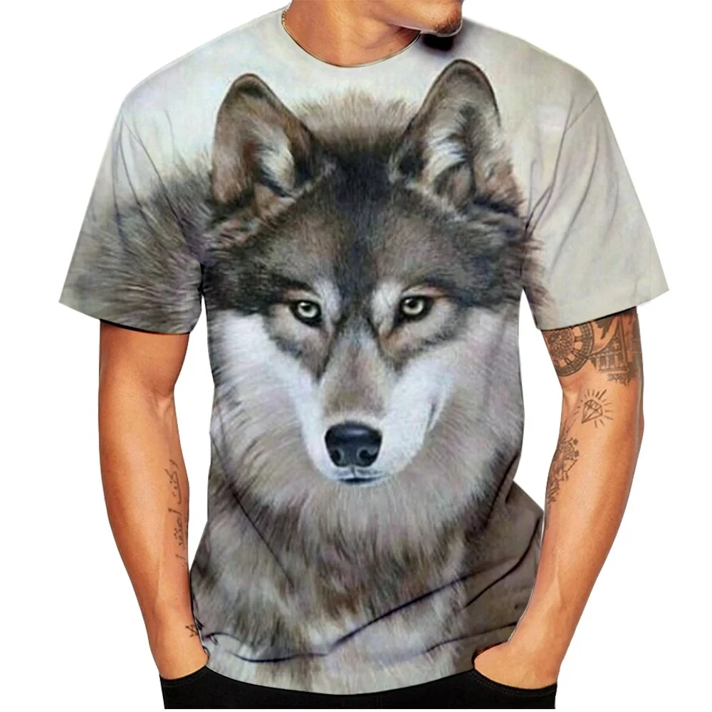 Camisetas con estampado 3D de lobo Animal para hombre y mujer, ropa de calle informal a la moda, camiseta de manga corta de gran tamaño, camisetas para niños, Tops, ropa