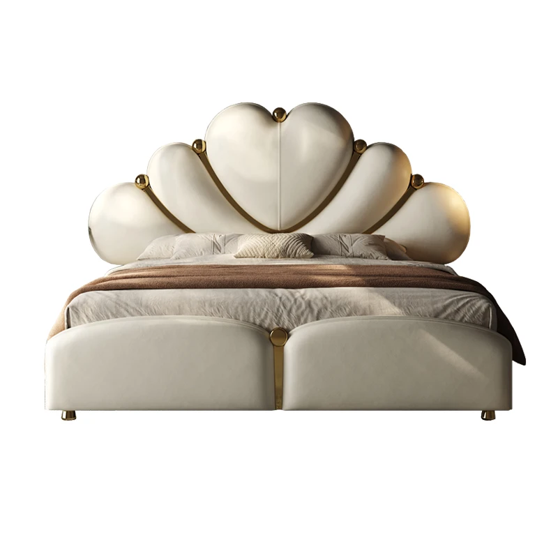 

Minimalist New Chinese Beds Comfortable Light Luxury Designer Bed Vintage Wedding Beauty Double Wood Cama Casal Home Furniture