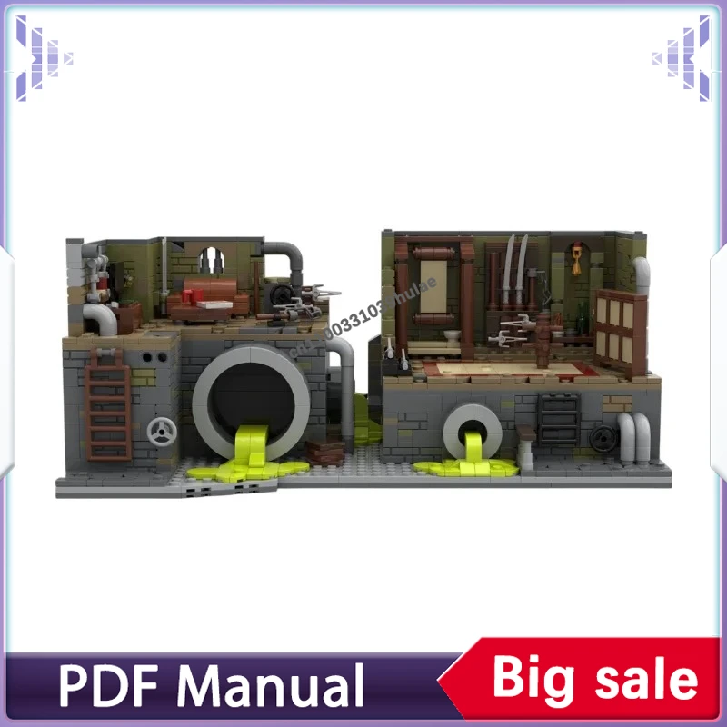 

Underground Sewer Lair Building Blocks City Underpass Diorama MOC Bricks Creative Scene Model Decor Gift For Collectors