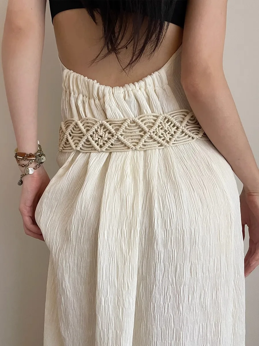 Bohemian Braided Folk Wind Waist Rope, 2024 New Style With Dress, Belt And Chain