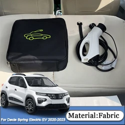 For Dacia Spring Electric EV 2020-2023 Car Charging Cable Storage Bag Charger Plugs EV Socket Equipment Organizer Bag Waterproof