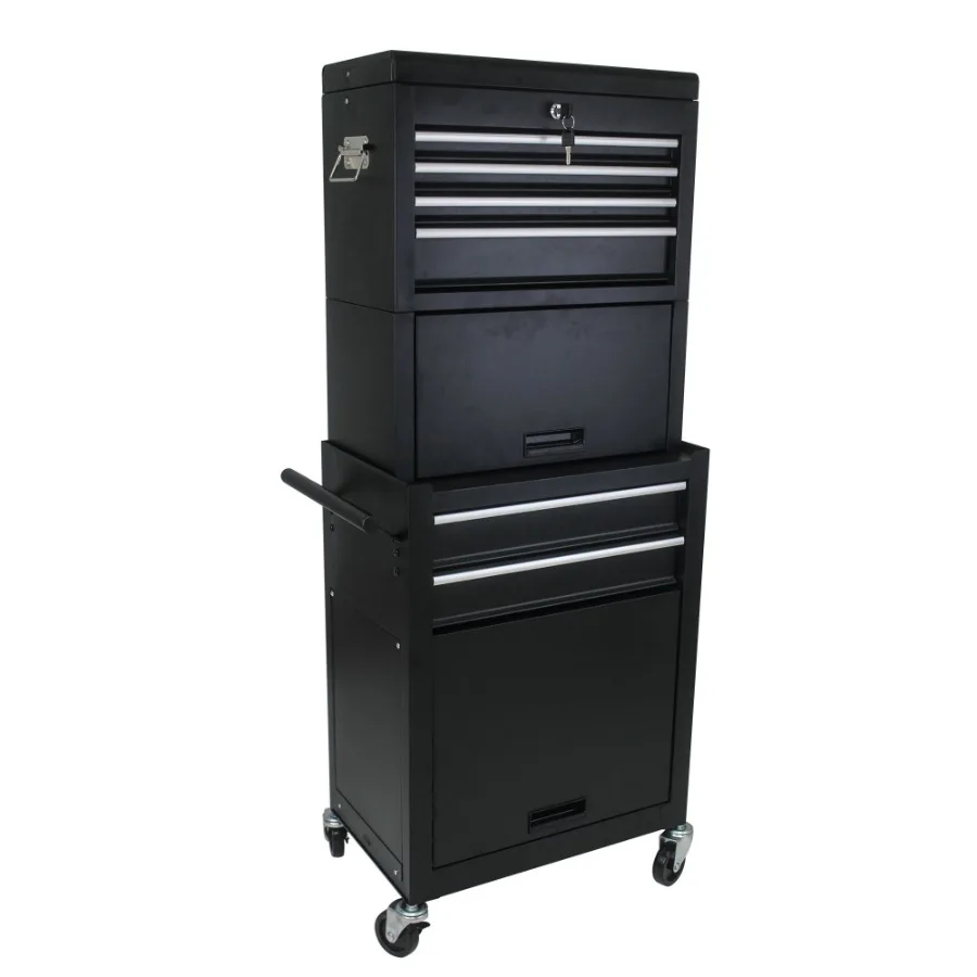 High Capacity Rolling Tool Chest with Wheels and Drawers 6Drawer Tool Storage CabinetBLACK
