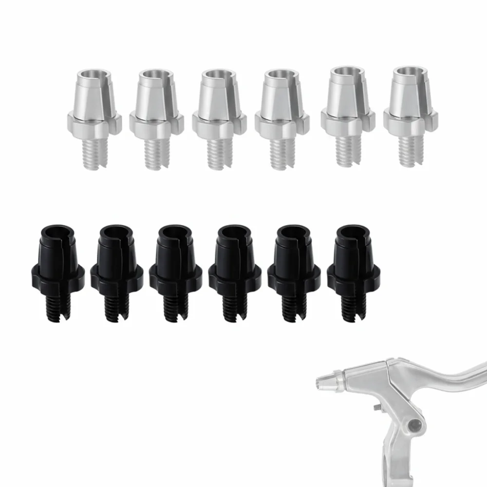 12PCS M7 Thread Bike Brake Lever Adjuster Screws Aluminum Alloy Lightweight Bicycle Brake Screw Easy To Install Black and Silver