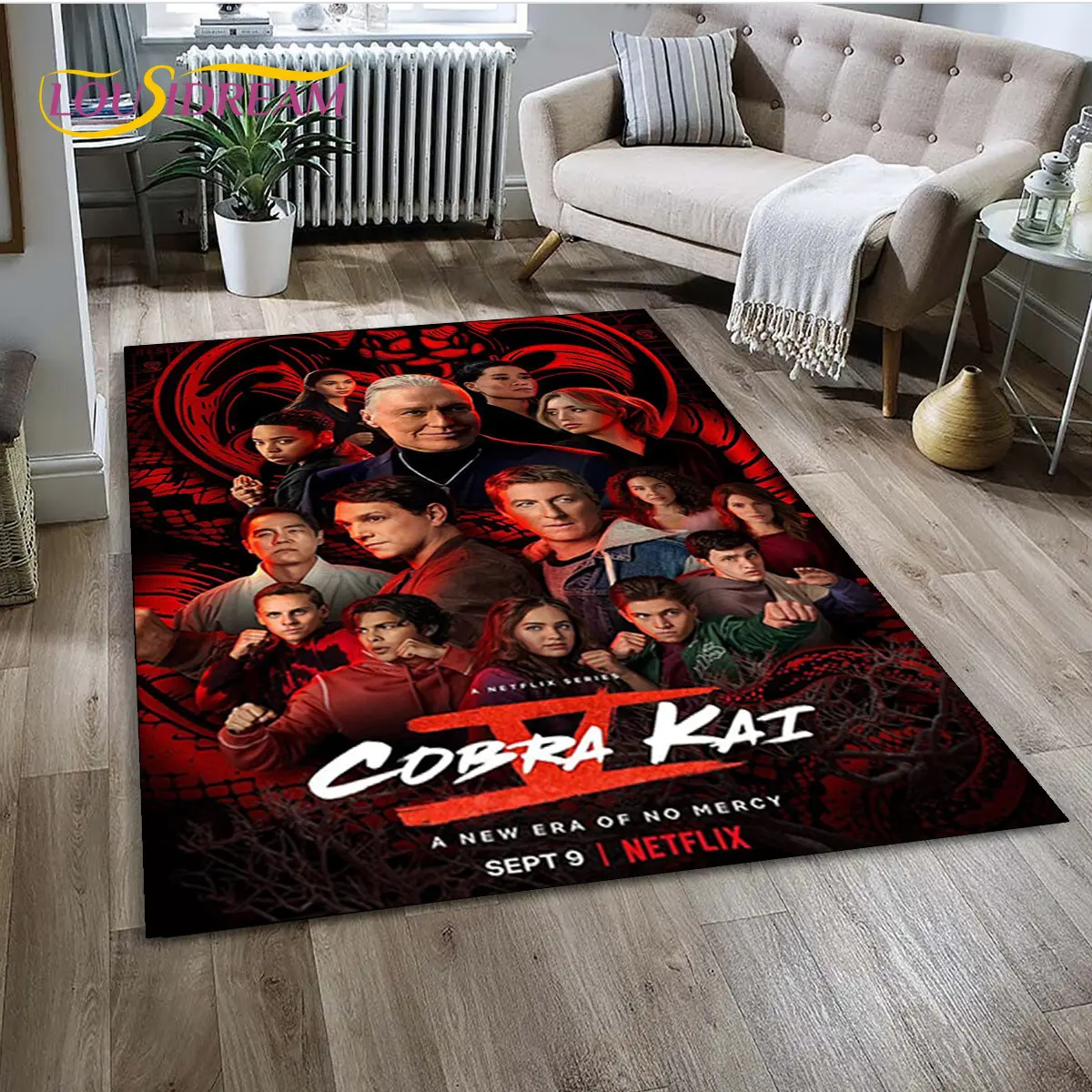 TV Karate Cobra Kai Amanda Area Rug Large,Carpet Rug for Living Room Bedroom Sofa Doormat Decoration,kid Play Non-slip Floor Mat