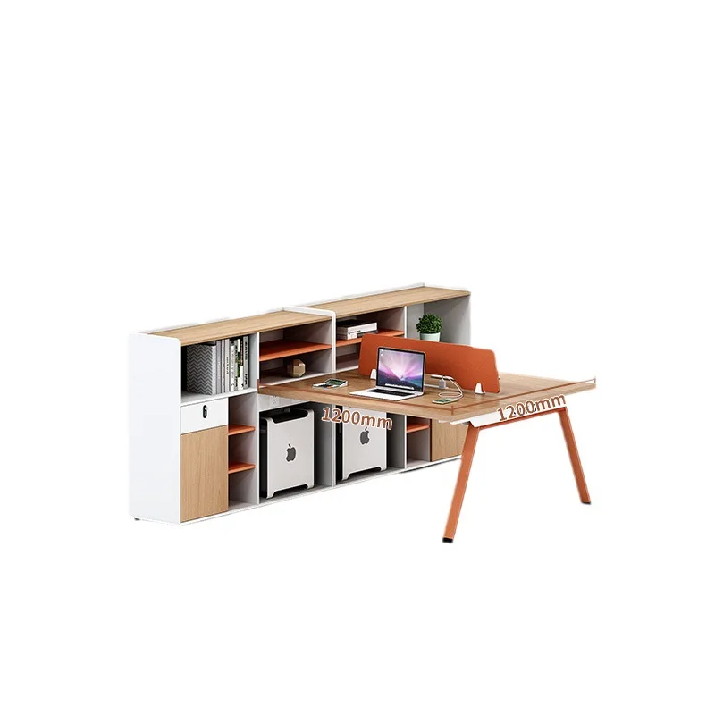 Finance office desk chair high cabinet combination face-to-face workstation screen card position