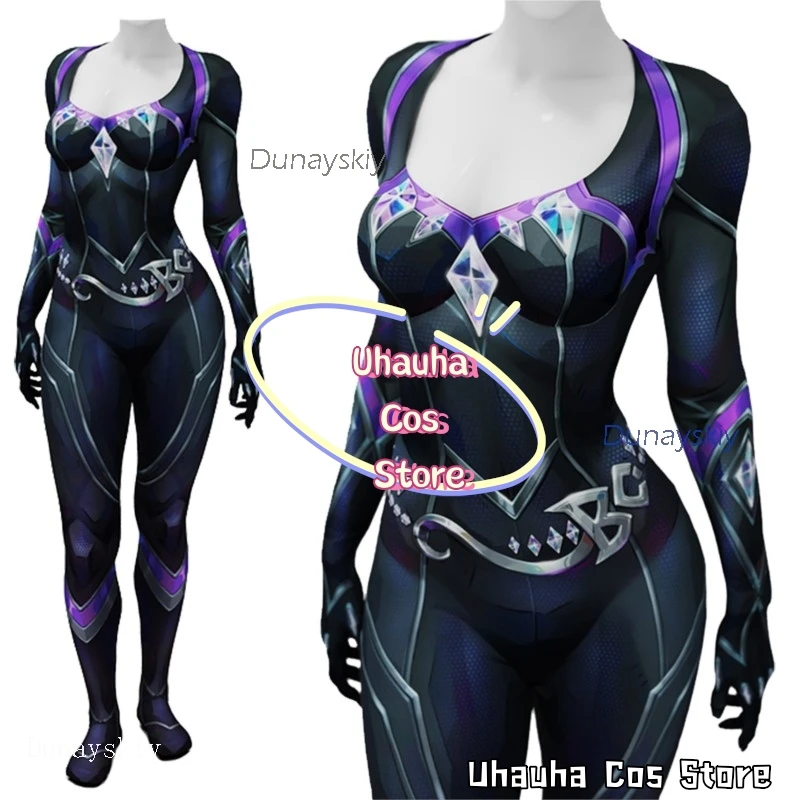 aBcUCs*Black Hardy Cat Cosplay Costume Mv Rivals Game Clothing Women Default Black Jumpsuit Wig Halloween Carnival Sexy Roleplay view 2