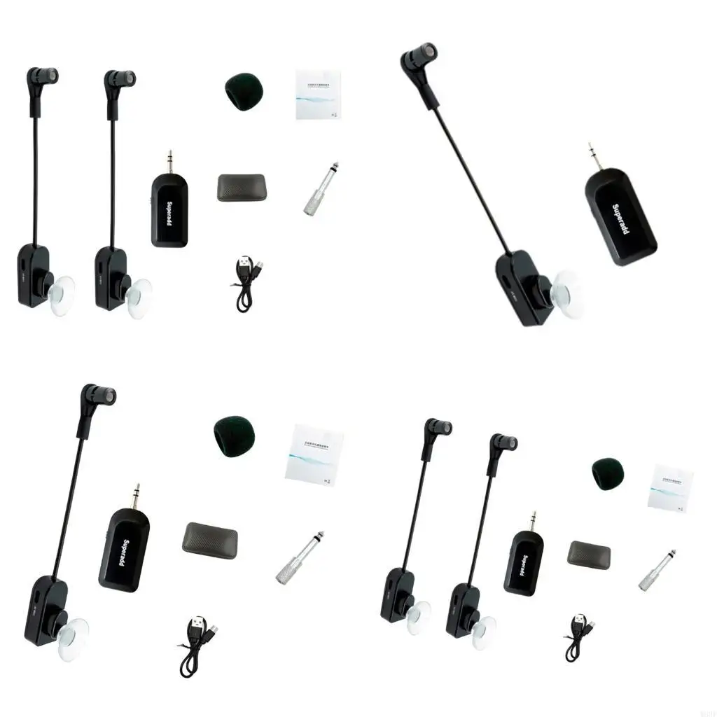 

2.4G Wireless Instrument Microphone Receiver Rechargeable Transmitter and Receiver for Live Performances Studio Use W89F