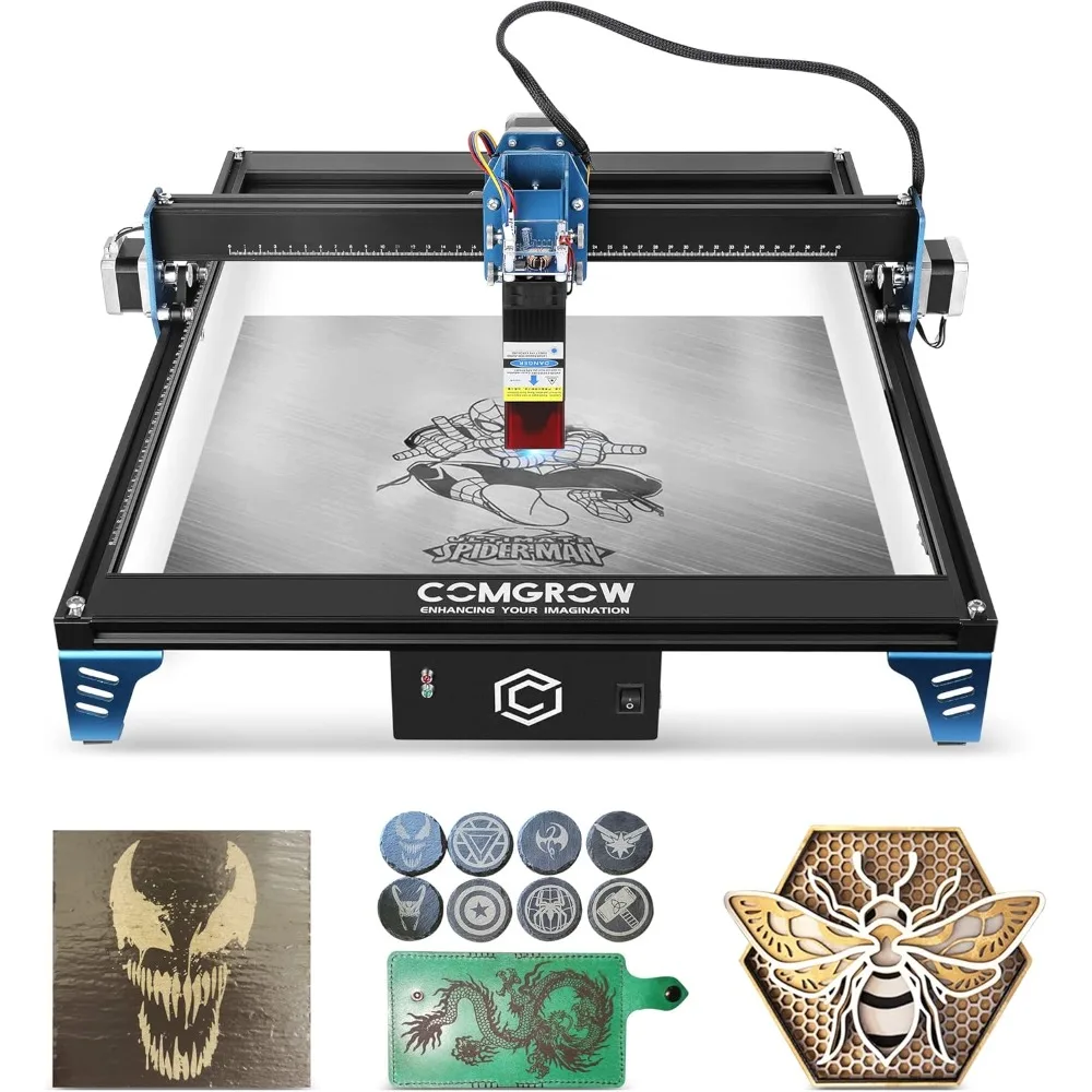 

Comgrow Z1 Laser Engraver 10W Output Power, 24V Desktop Laser Cutter and Engraving Machine with Eye Protection Compressed