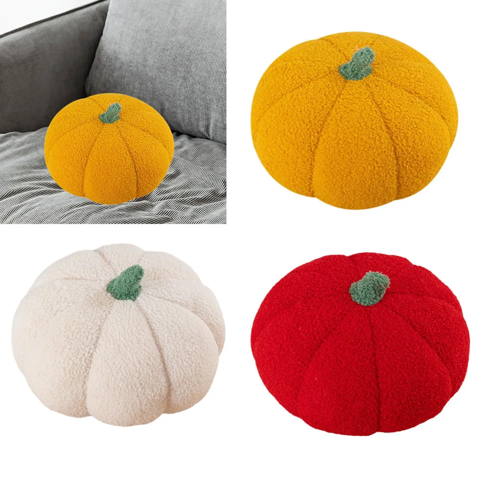 Oreiller citrouille en peluche, coussin décoratif doux pour bureau et salon
