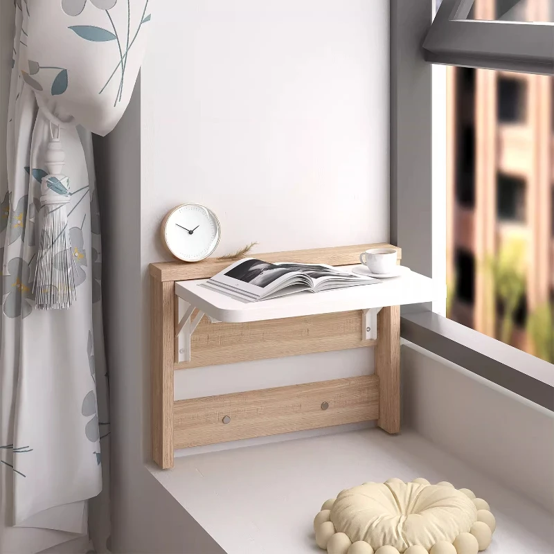Ultra-narrow Wooden Storage Holders Modern Dining-table Bedroom Computer Table Folding Storages Table Multifunctional Organizer