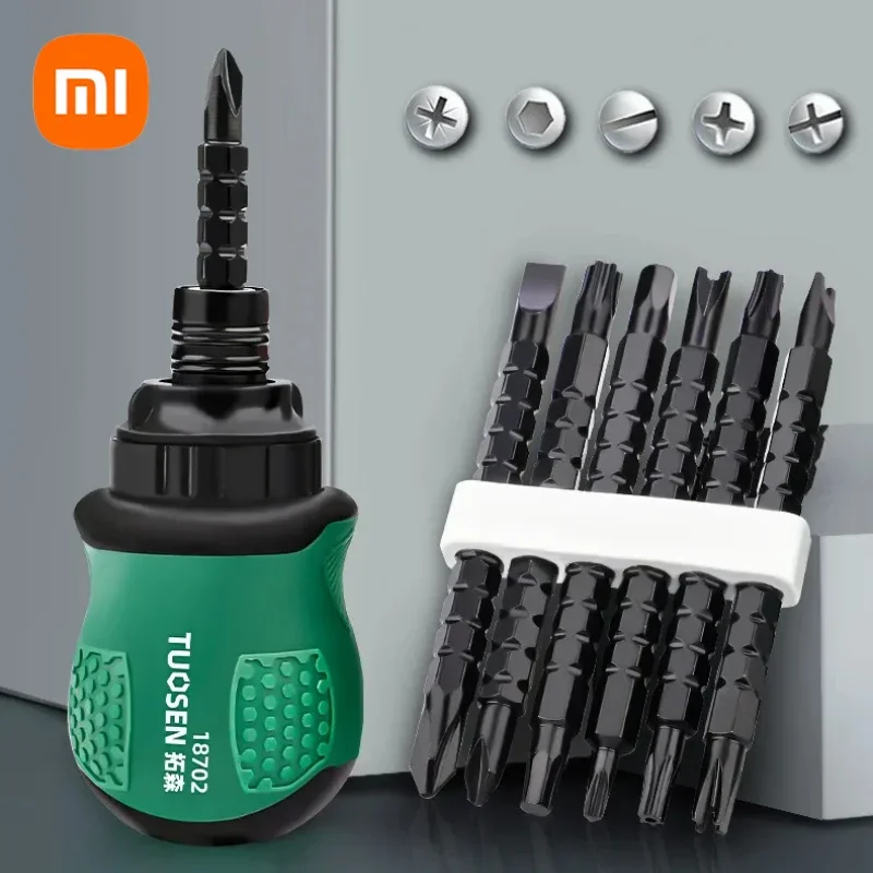 Xiaomi 13 in 1 Ratchet Screwdriver Set Short Handle Cross Groove Drill Telescopic Dual Purpose Home Magnetic Repair Tools Kit