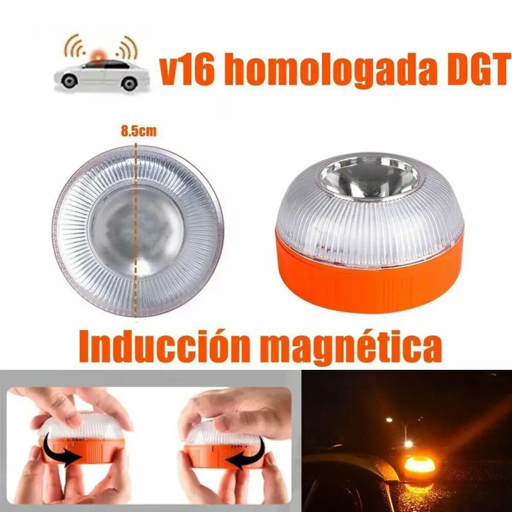 Dgt Rechargeable Light V16 Homologated Car Emergency Beacon Light Emergency Flashing Warning Strobe Light Flash Magnetic