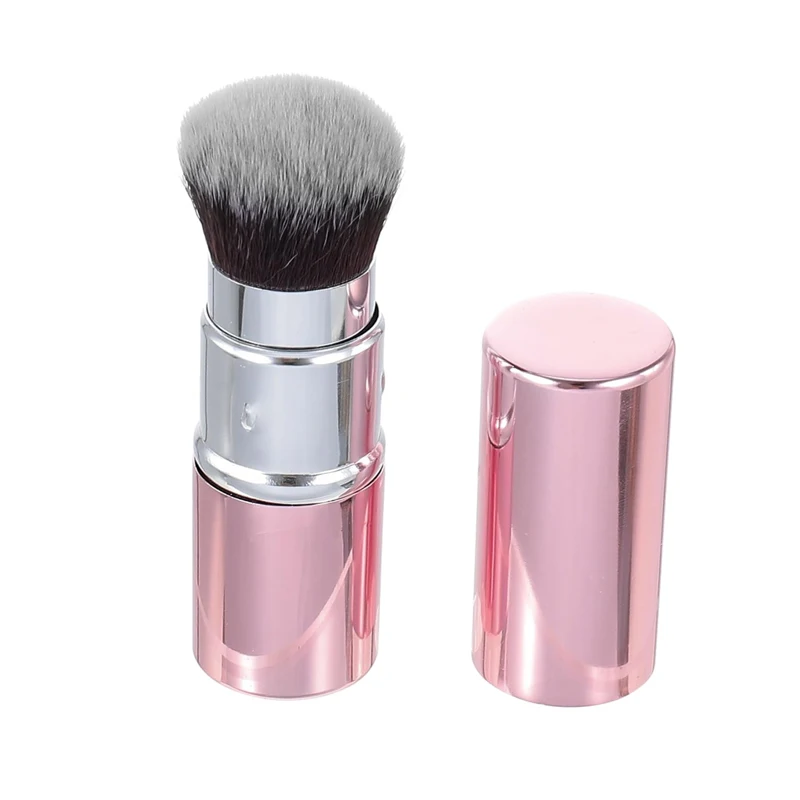 2 In 1 Retractable Volcanic Stone Oil Absorbing Roller Foundation Brush Portable Facial Oil Control Makeup Tool Travel Double En