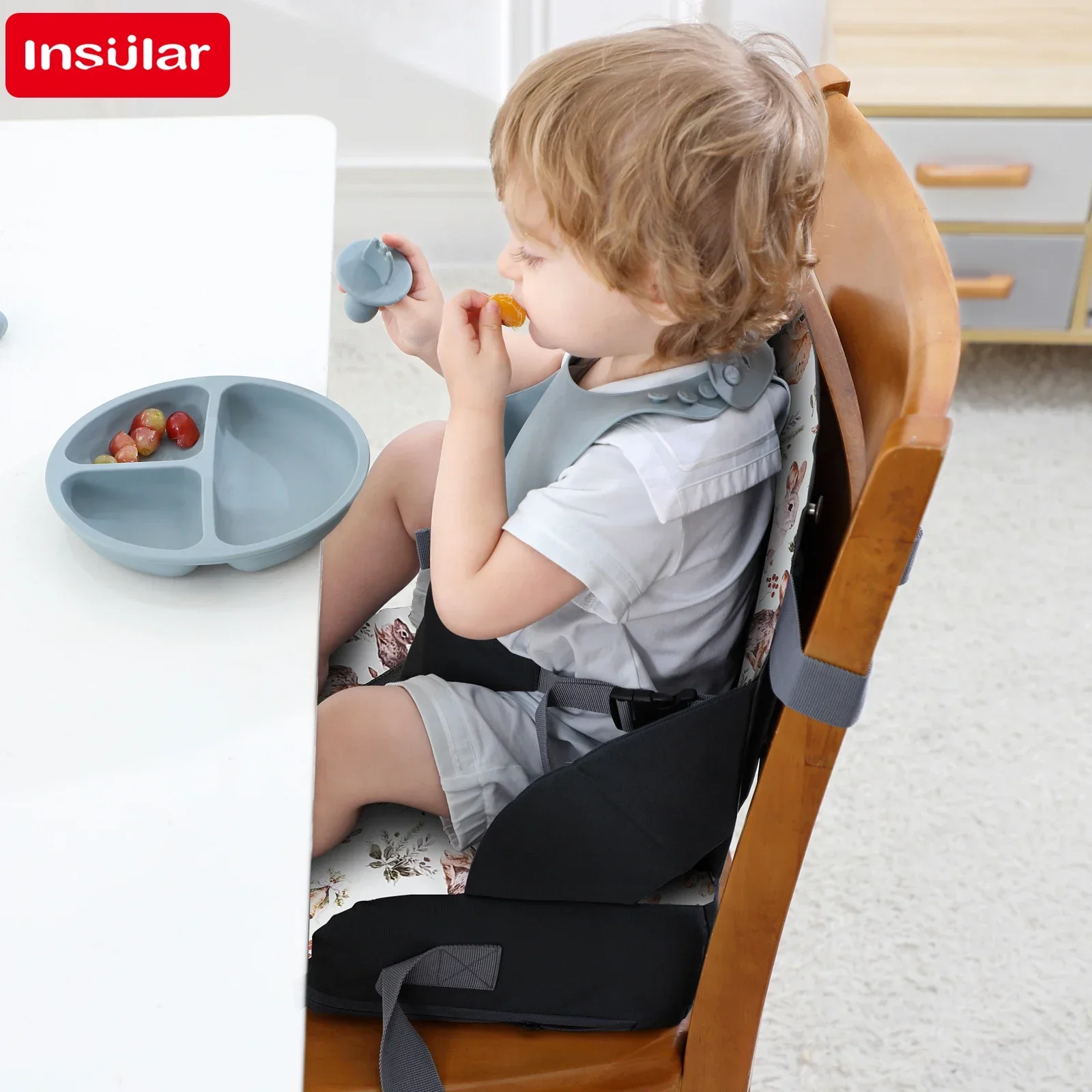 Kids Dining Table Seat Booster Cushion Removable Portable Kids Dining Chair Booster Cushion Sponge Seat Cushion Anti-slip Mat