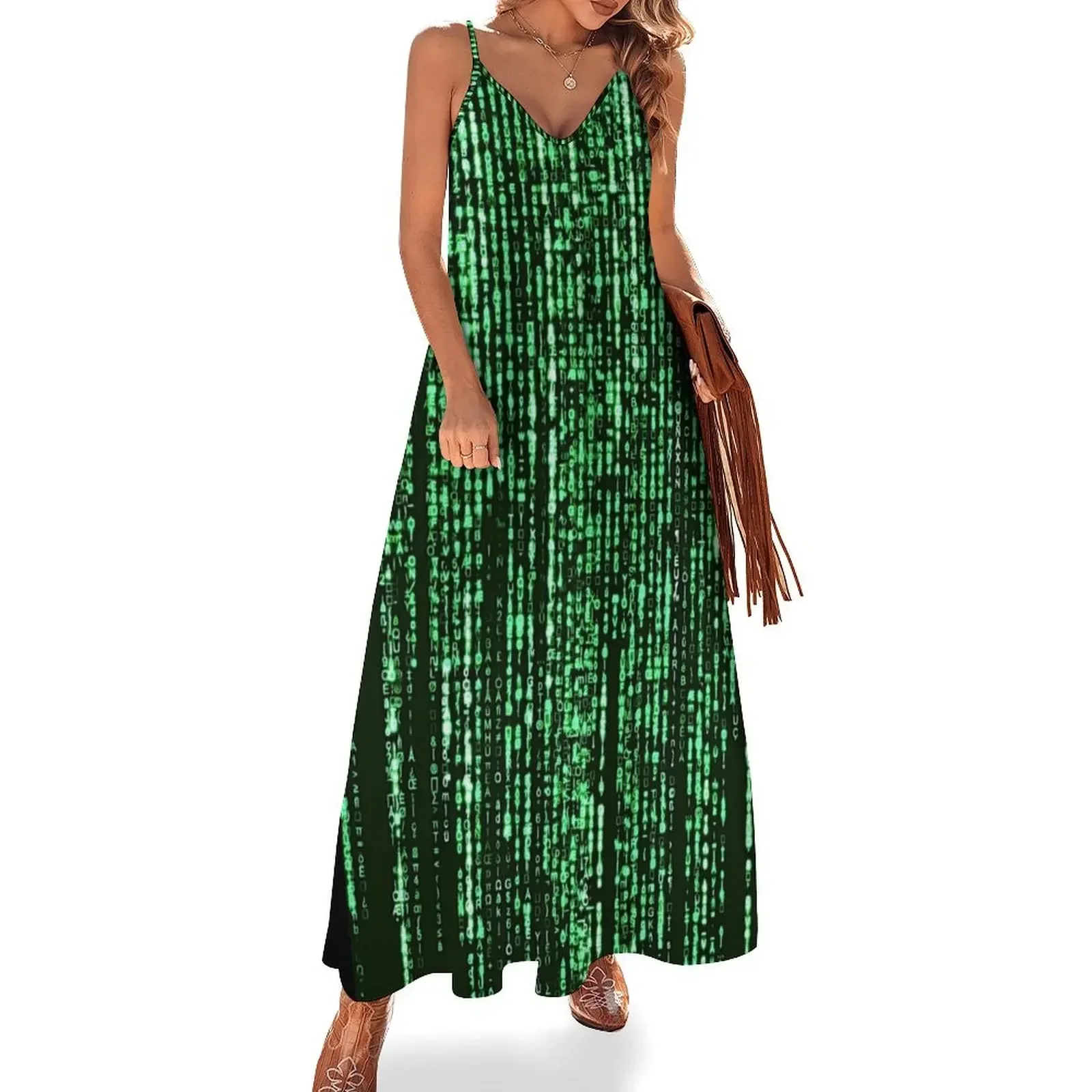 

The matrix code owns you Sleeveless Dress long sleeve dresses dress women elegant luxury Long dress