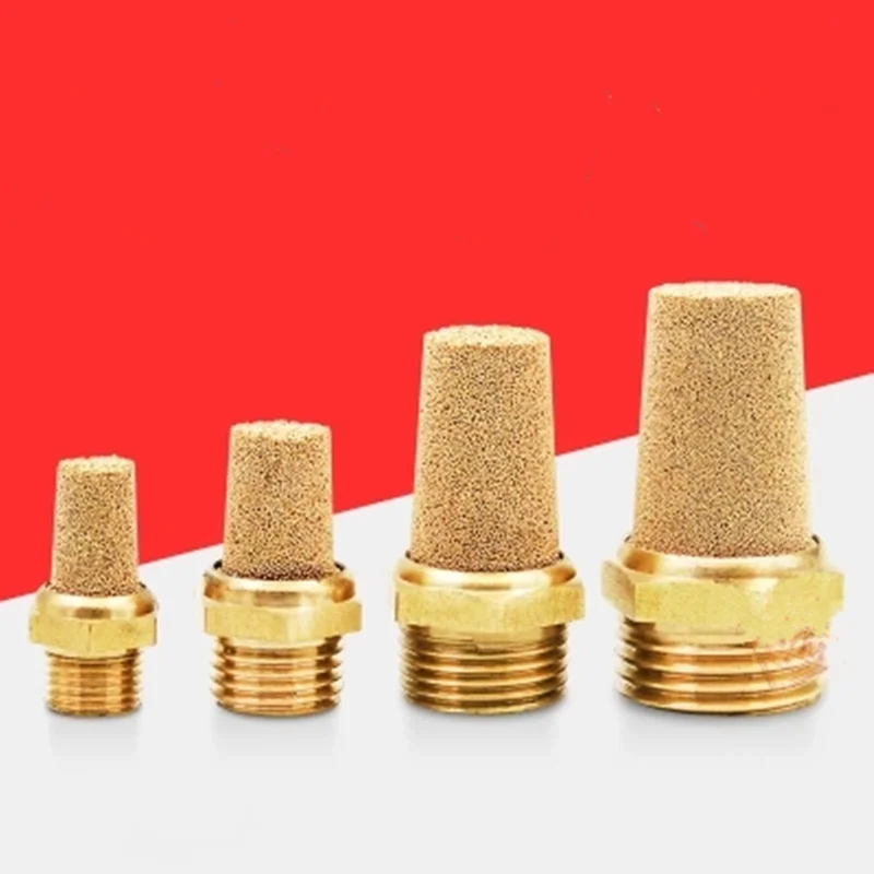 10pcs  Noise Filter Brass Muffler 1/8 1/4 3/8 1/2 3/4 Pneumatic Plug Silencer Air for Solenoid Valve Fitting Pipes