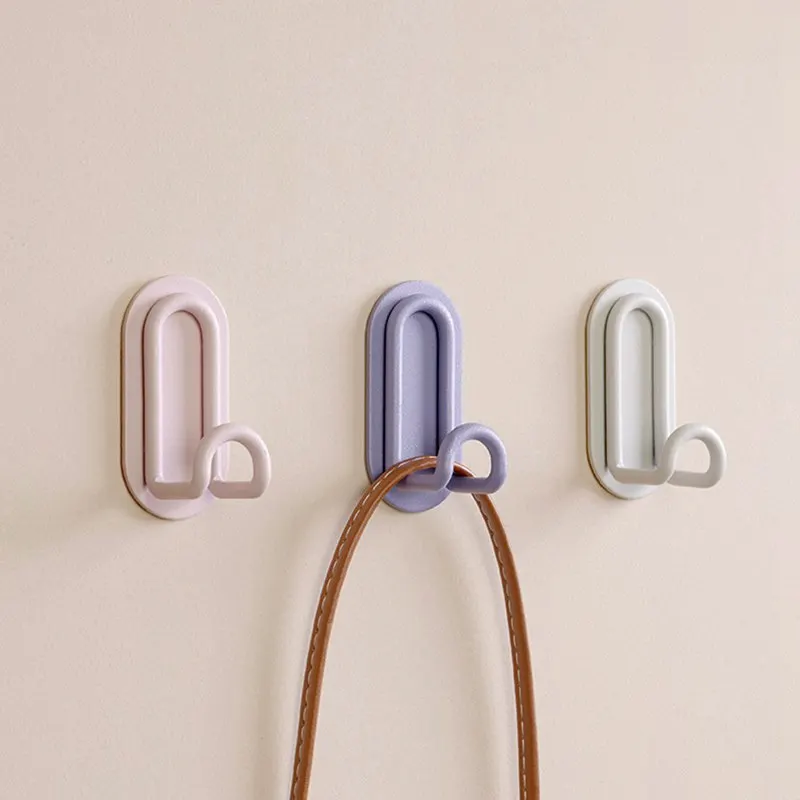 Punch Free L-shaped Hook Self-adhesive Wall Hook Multi-function Cloth Hanger Towel Scarf Coat Hook Rack Kitchen Bathroom Holder