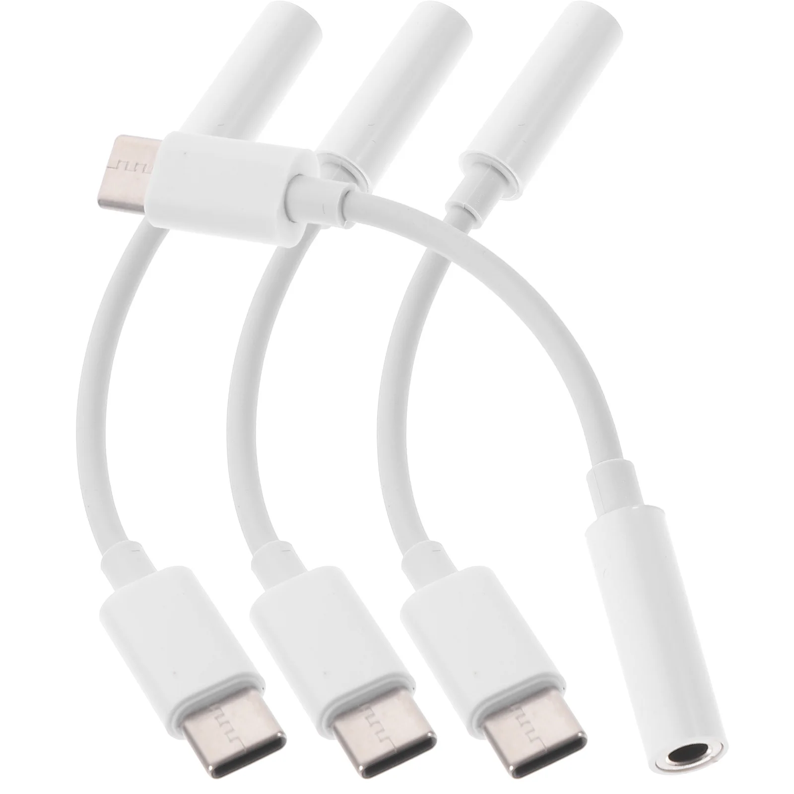 

4pc Usb Type-C To Headphone Adapter 2 In 1 Audio Charging Splitter For Type- Without Jack Play Music Answer Calls