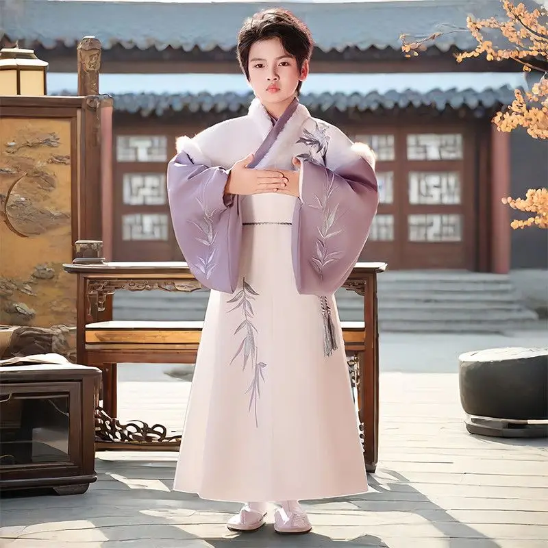 

Boys' Hanfu Winter Thick Embroidery Tang Hanfu Chinese Style Children's Ancient Hanfu 2026 New Kids' Long Sleeved Hanfu LI821