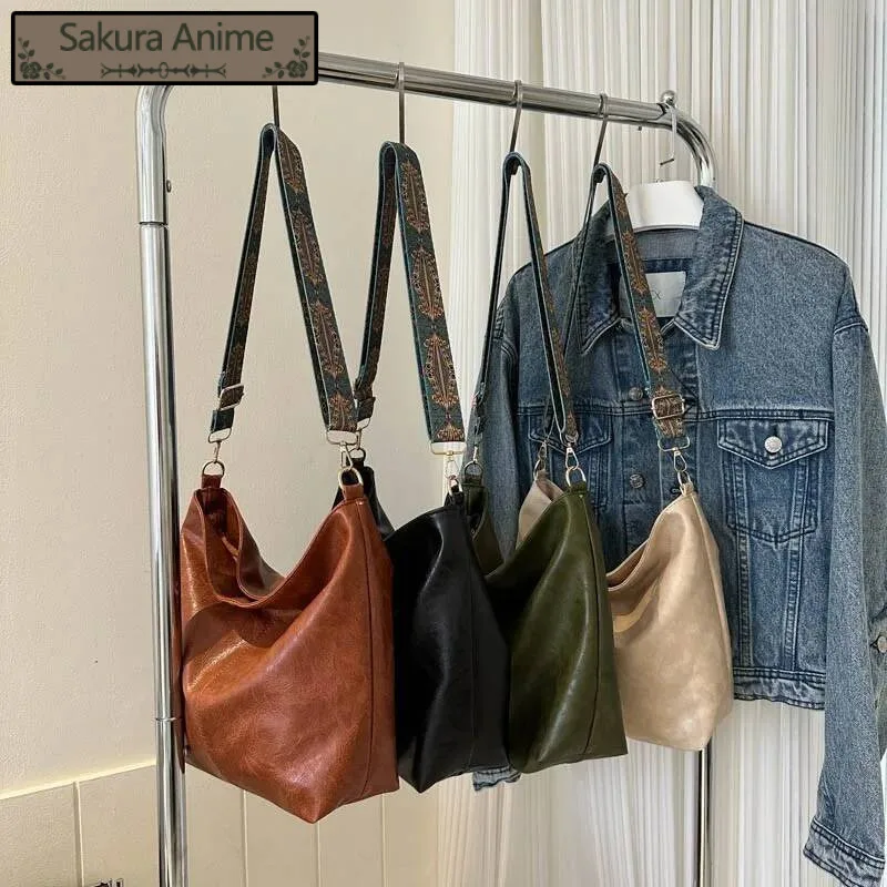 2025 جديد خمر بسيط حقائب كتف عادية المرأة Y2k الجمالية كل مباراة حقيبة تحت الإبط الشارع الشهير العصرية موضة حمل الحقائب #1