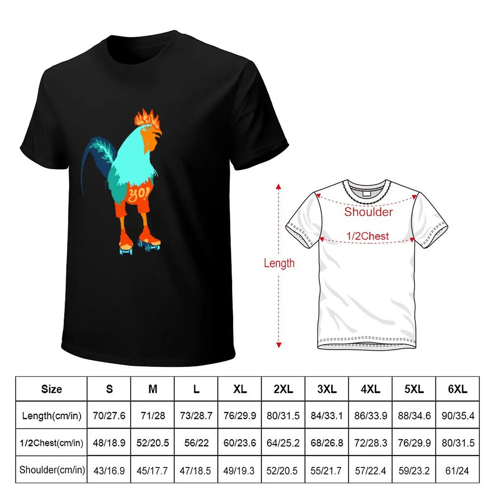 Roller Derby Rooster T-Shirt man t shirts cotton T-Shirt
