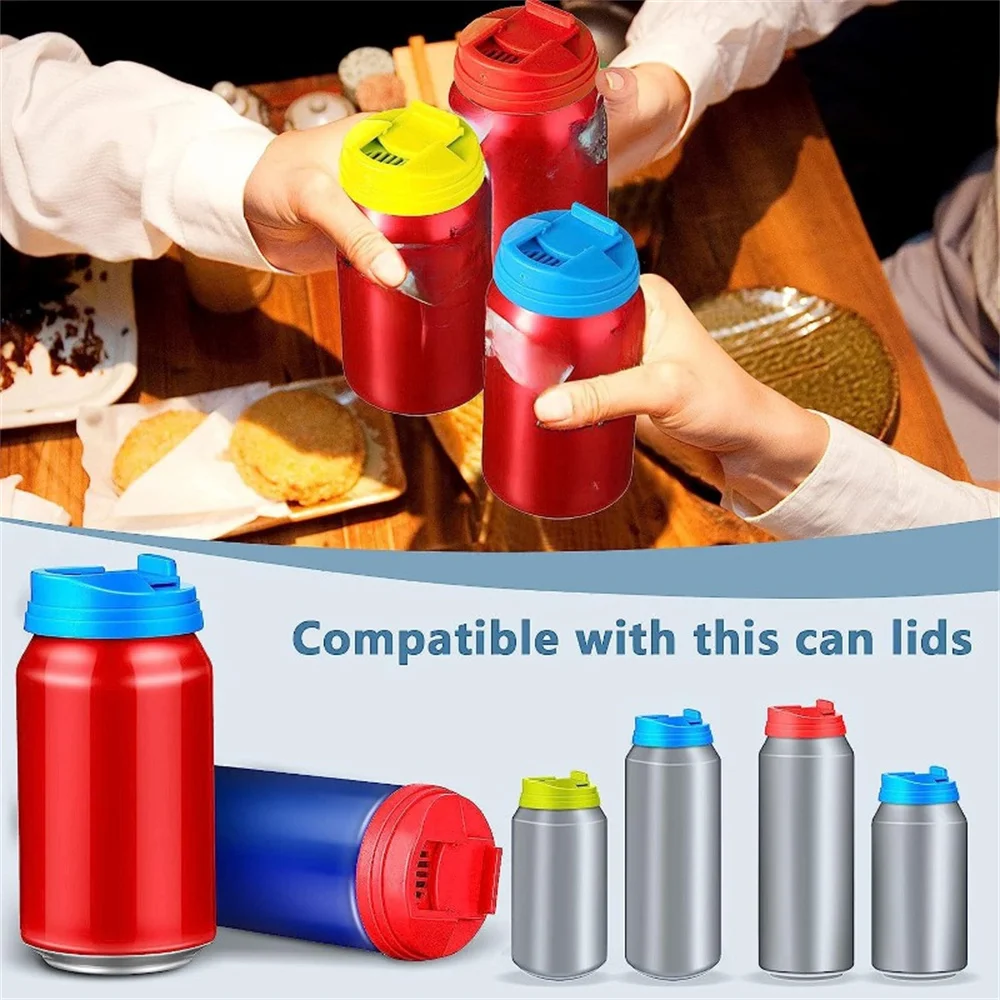 5Pcs Soda Lid Covers Multi-color Beverage Can Protector Silicone Can Covers Beer Bottle Cap Tin Can Leak-Proof Cap Soda Coke