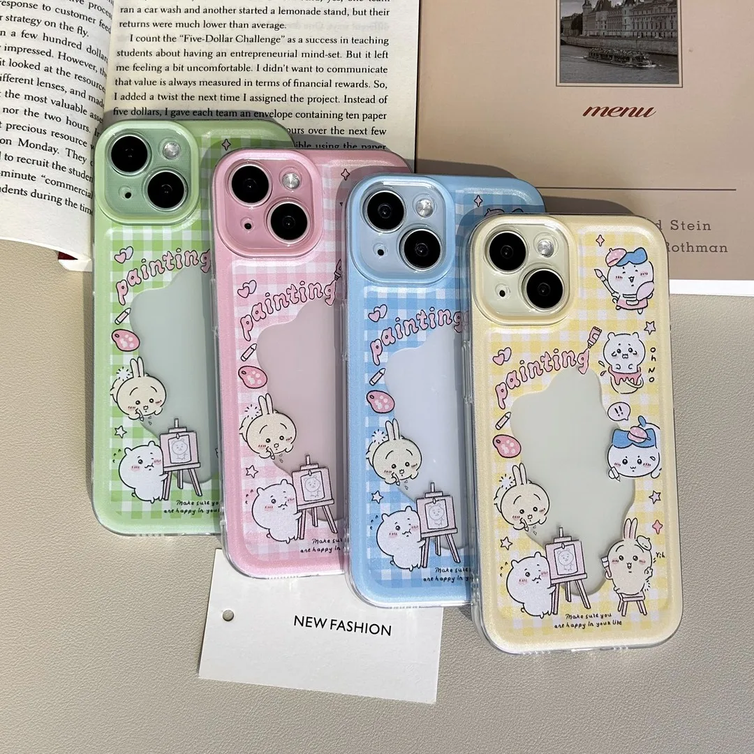 Japanese cute dolls Chiikawas Clear Space Phone Case For iPhone 11 12 13 14 15 16 Pro Max Mini X Xs XR 7 8 plus Se2020 Cover