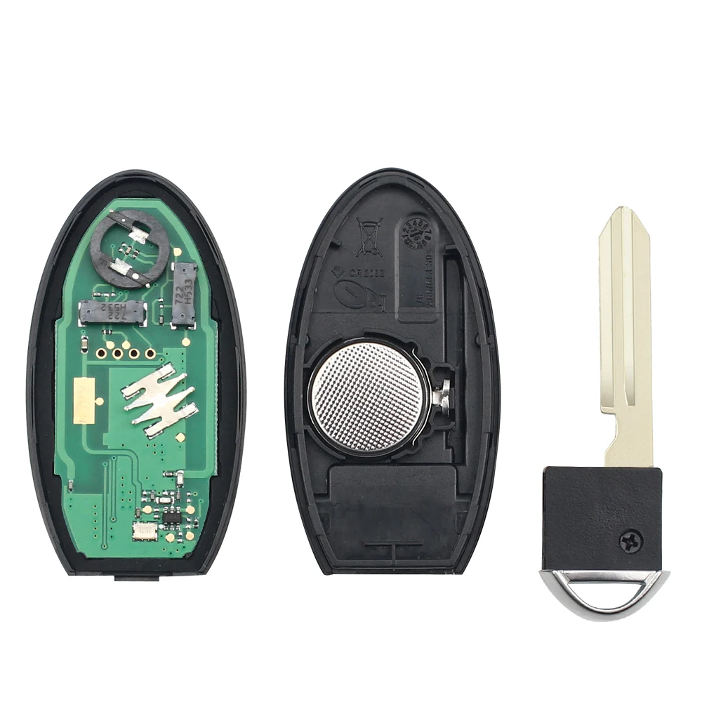 KEYYOU 2 Buttons 433Mhz ID46 Chip For Nissan Micra March Leaf Juke F15 Note E12 Tiida after 2012-2016 Remote Car Key