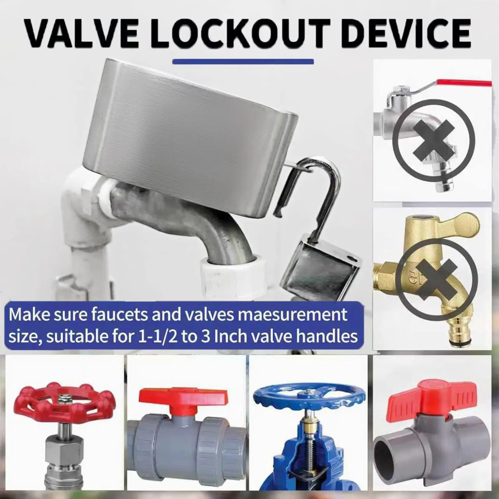 Outdoor Faucet Lock Rust-Proof Stainless Steel Garden Bib Lockout Device Hose Spigot Lock For Unauthorized Use Vandalism Theft