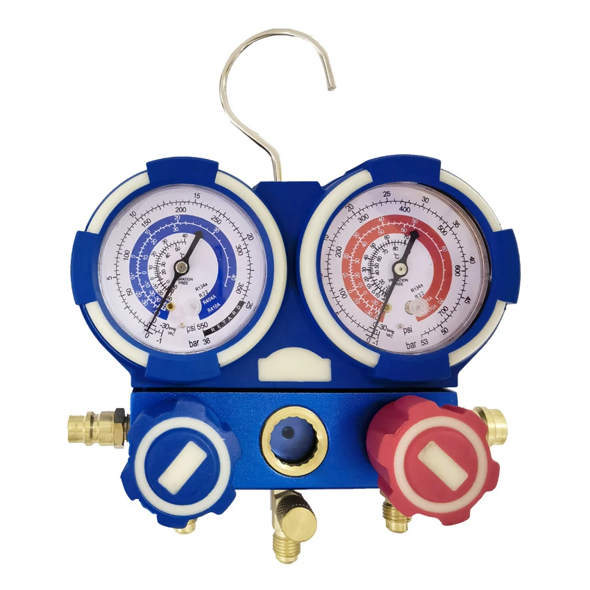 Elettrovalvola HVAC A/C Refrigeration Kit R32 R410A R134A Ball Valve Manifold Gauge Set Auto Service Kit 1.2 Meter Charging Hoses Altre valvole — dettaglio 4