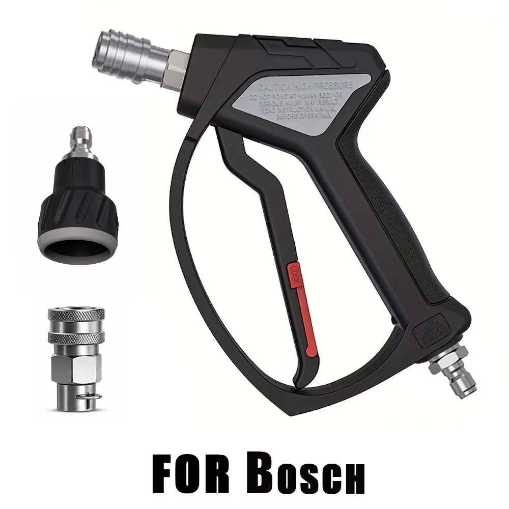 Black High-Pressure Rust-Proof Water Gun, 1/4" Self-Locking 3/8" Tail-End Rotating Connection for Bosch image 3